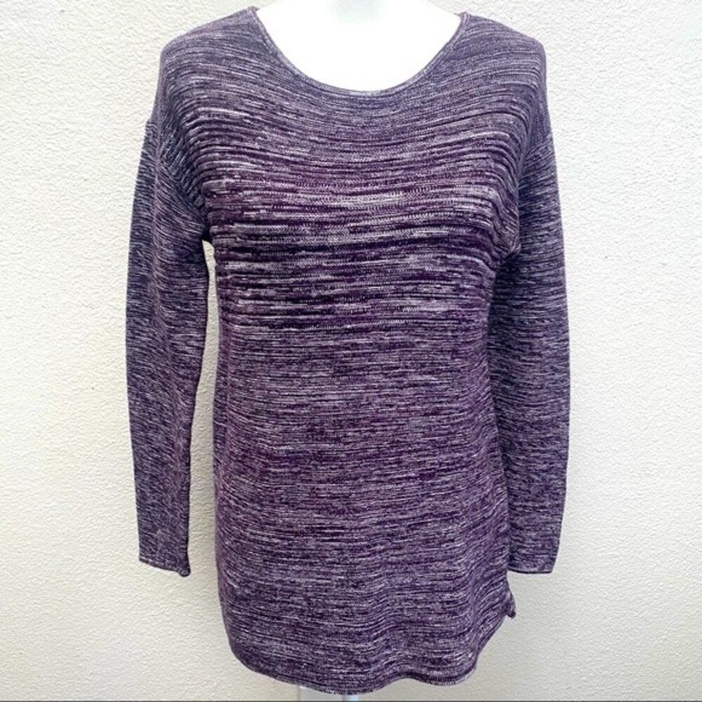 Ellen Tracy Purple Scoop Neckline Knit Sweater Size M